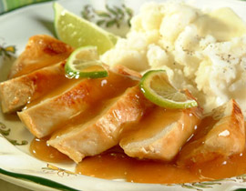 صدور دجاج بصلصة الليمون الاخضر 