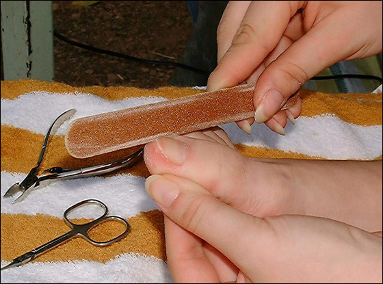 إليك من موقع شايف طريقة البديكير بالصور!!