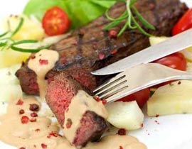 ستيك محشي بالجبن والريحان