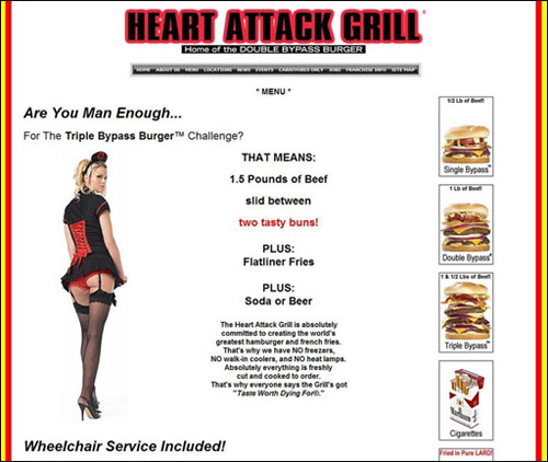 مطعم "النوبة القلبية" يصرح بان طعامه مضر والمئات يذهبون اليه!