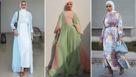 استوحي ملابس محجبات بألوان الباستيل لصيف 2024 من مدونات الموضة